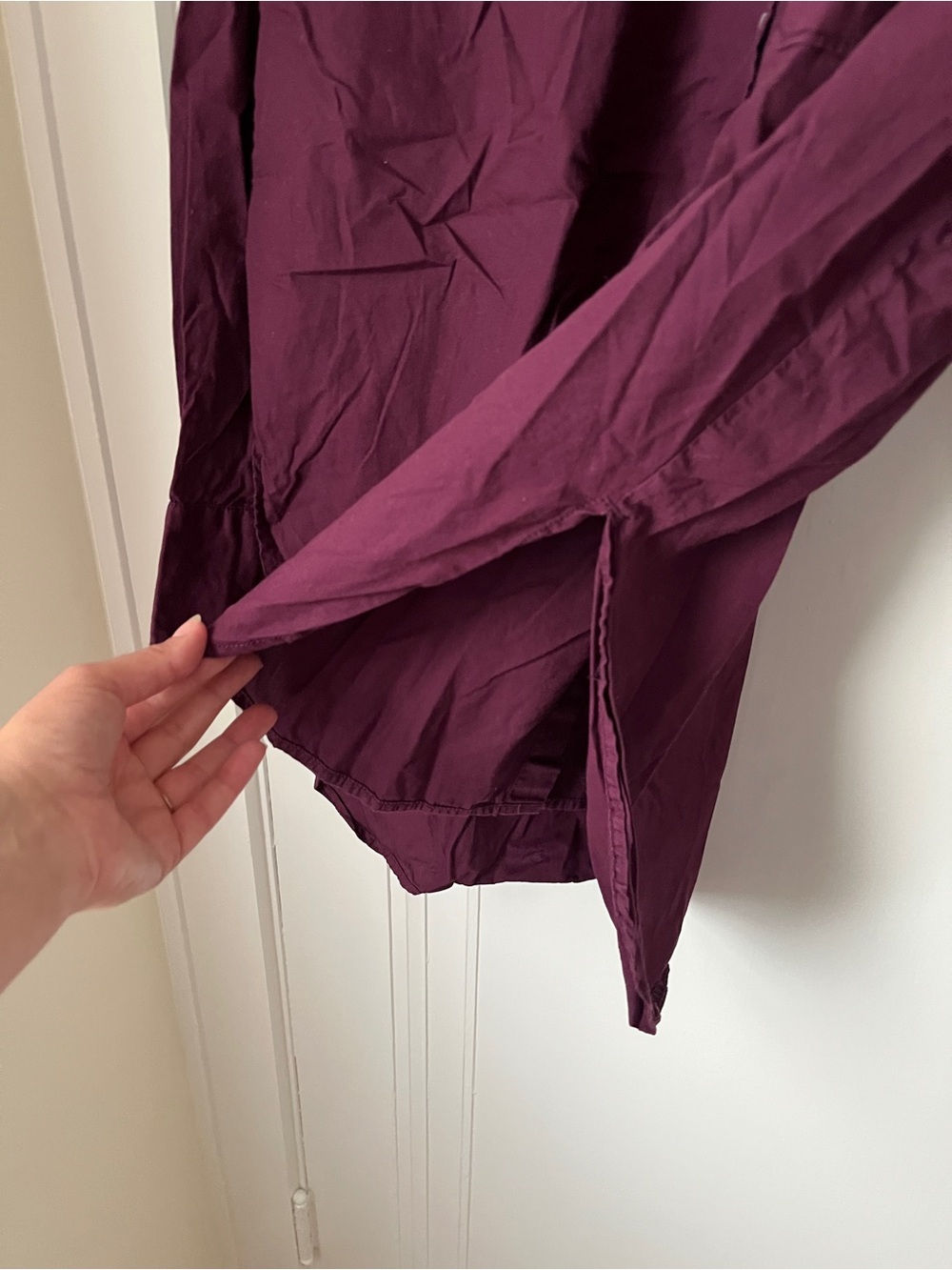 Anthropologie Button-Up Shirt in Deep Burgundy - Picture 5 of 7